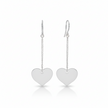 Drop Chain Heart Earring In Silver Plate