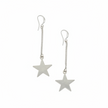 Drop Chain Star Earring In Silver Plate
