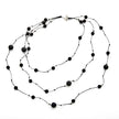 Triple Strand Lava Stone Necklace in Silver Plate