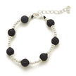 Lava Stone Bracelet in Silver Plate