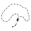 Lava Stone Necklace With Pebble in Silver Plate