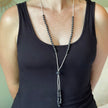 Lava Stone Necklace With Ball in Silver Plate
