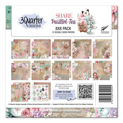 3Quarter Designs Positivi-Tea 8x8 Paper Pack