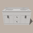 72-Inch Double Sink Shaker Bathroom Vanity — White or Gray | Plywood Cabinet, Solid-Wood Doors, Soft-Close 3-Way Clip-On Hinges | Center 2 Drawers