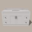 72-Inch Single Sink Shaker Bathroom Vanity — White or Gray | Plywood Cabinet, Solid-Wood Doors, Soft-Close 3-Way Clip-On Hinges | 4 Drawers, Center Double Doors