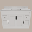 48-Inch Shaker Bathroom Vanity — White or Gray | Plywood Cabinet, Solid-Wood Doors, Soft-Close 3-Way Clip-On Hinges