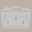 48-Inch Shaker Bathroom Vanity — White or Gray | Plywood Cabinet, Solid-Wood Doors, Soft-Close 3-Way Clip-On Hinges