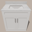 30-Inch Shaker Bathroom Vanity — White or Gray | Plywood Cabinet, Solid-Wood Doors, Soft-Close 3-Way Clip-On Hinges, Natural Wood Interior