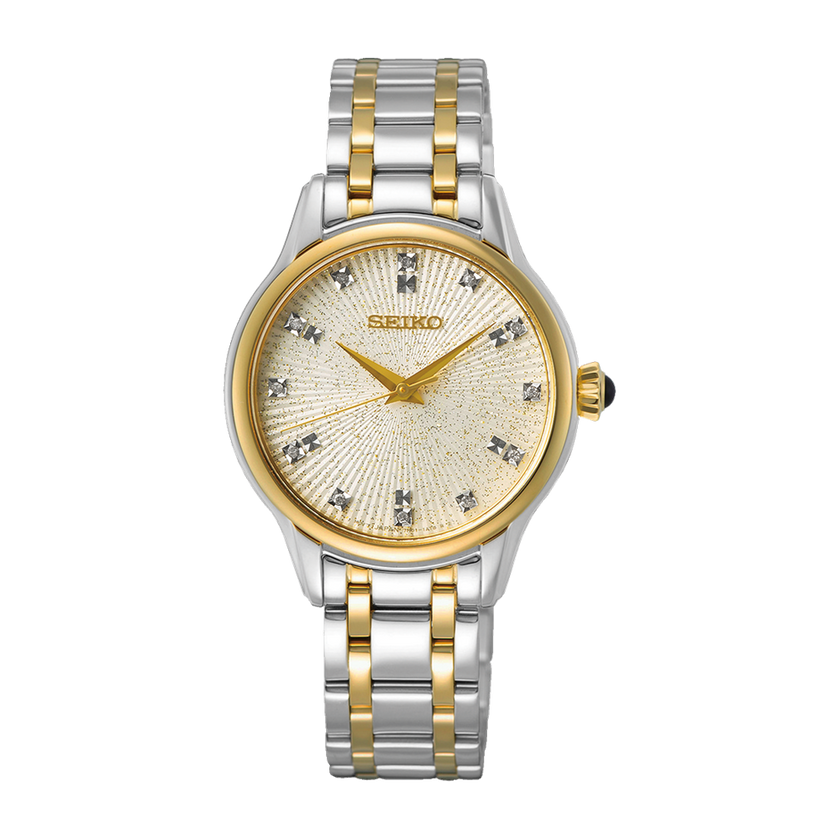 SEIKO Diamond Quartz Two Tone Ladies | SRZ550
