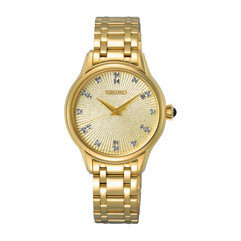 SEIKO Diamond Quartz Gold Ladies | SRZ552