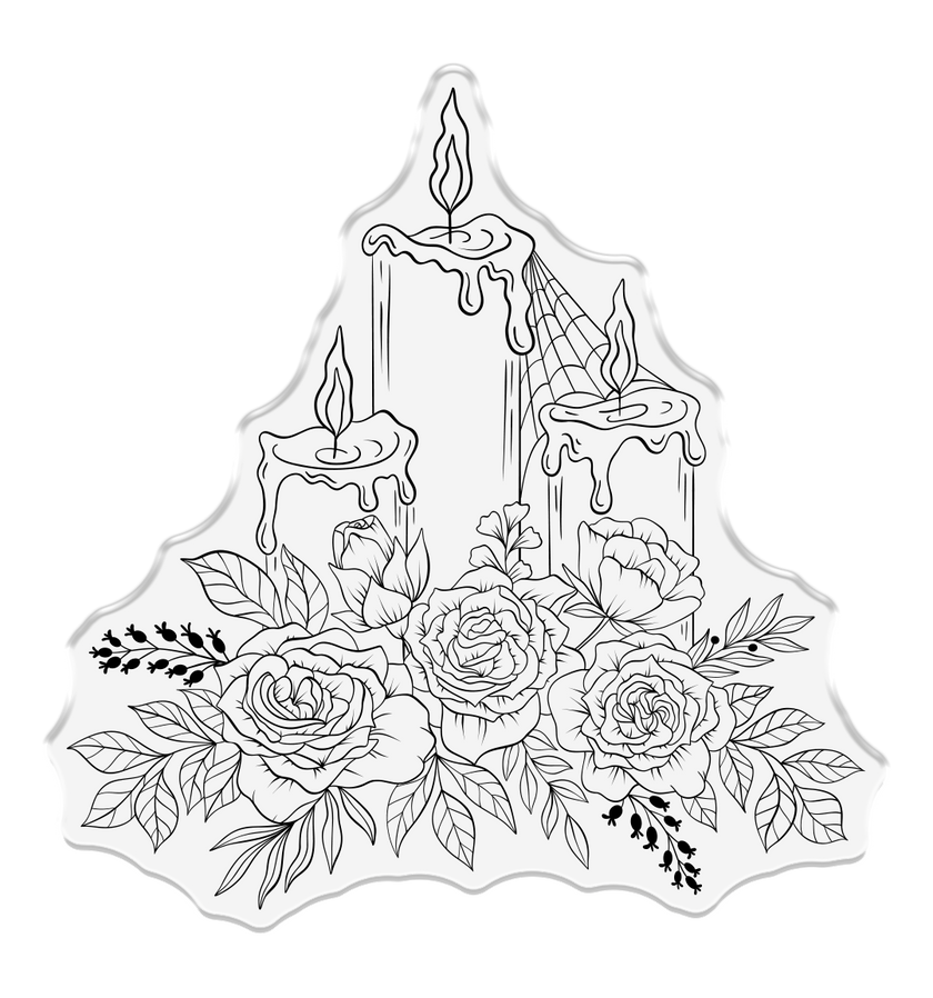 Sara Signature Thorn & Bloom Stamp & Die Set - Rose Candles