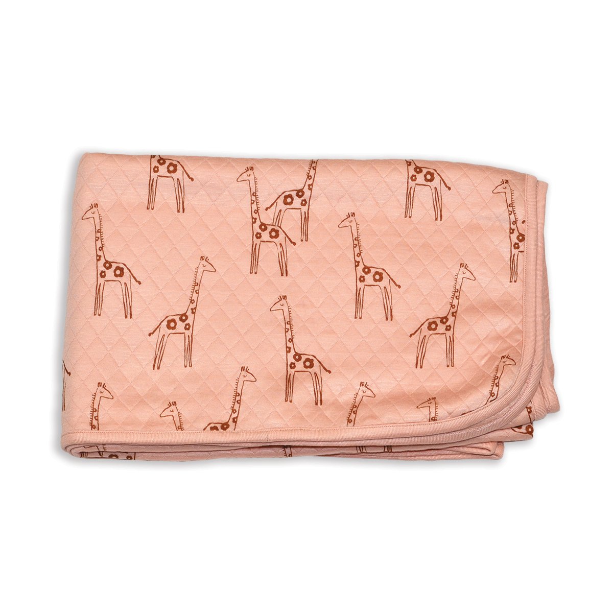 Grande couverture en bambou matelassée (motif marguerite et girafe)