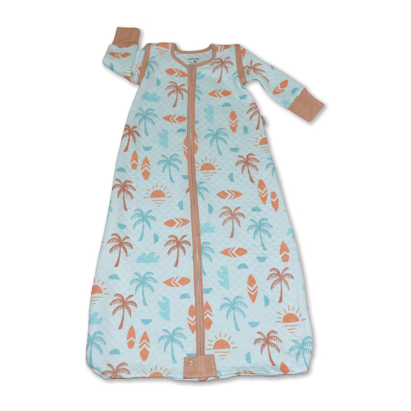 Bamboo Classic Sleeping Sack w/Detachable Sleeves 1 TOG(Sunny Shores Print)