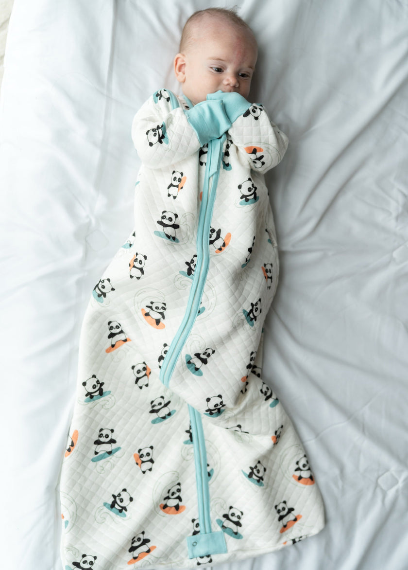 Bamboo Classic Sleeping Sack w/Detachable Sleeves 1 TOG(Surfs Up Panda Print)