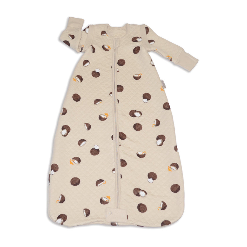 Bamboo Classic Sleeping Sack w/Detachable Sleeves 1 TOG(Coconut Print)