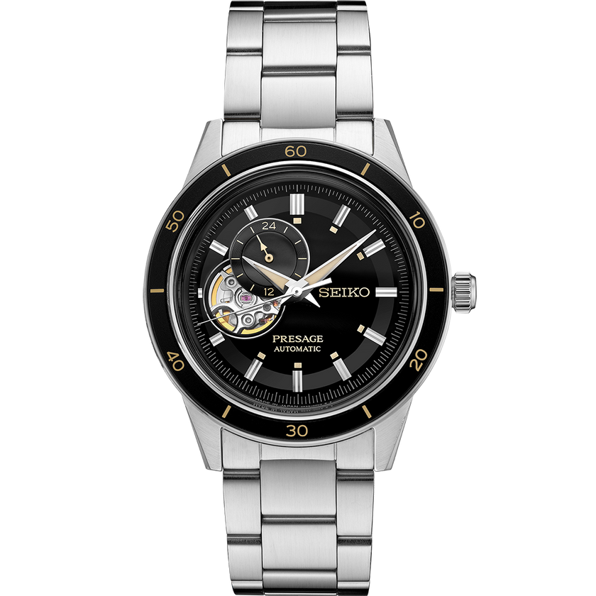 SEIKO Presage Style60s Heritage Open Heart Dial Black | SSA425
