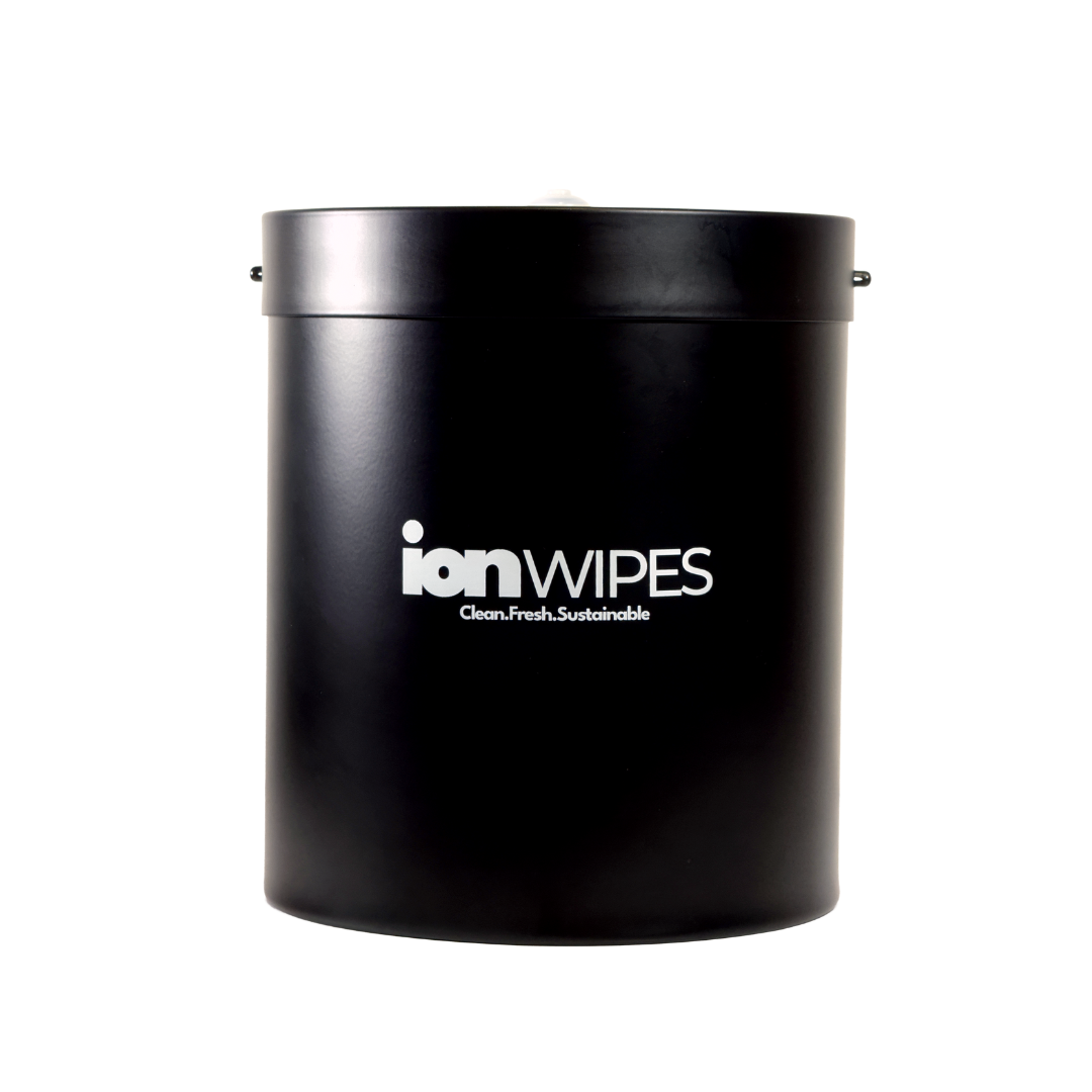 Gym Wipes with Wall Mounted Stainless Steel Dispenser Black – 3200 Wipes (4 x 800) Equipment Cleaning Starter Pack