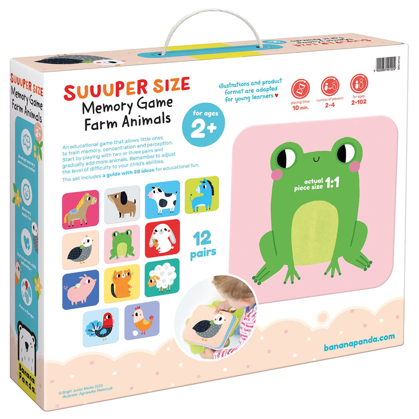 BANANA PANDA - SUUUPER SIZE - MEMORY GAME FARM ANIMALS 24 cards (2+)