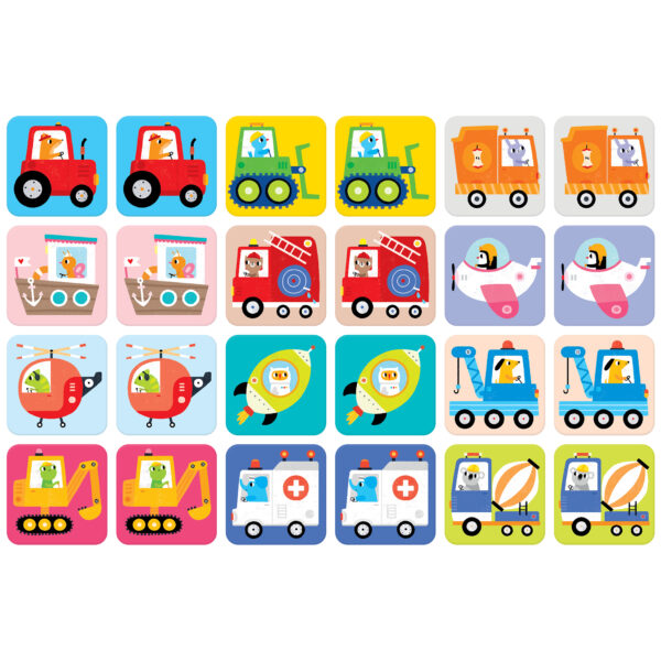 BANANA PANDA - SUUUPER SIZE - MEMORY GAME VEHICLES 24 cards (2+)