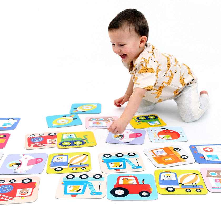 BANANA PANDA - SUUUPER SIZE - MEMORY GAME VEHICLES 24 cards (2+)