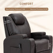 Brady Massage Recliner Chair with Swivel, Rocker Features and 8 Vibration Points-Brown