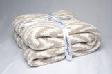 Greige & White Chevron Print Throw