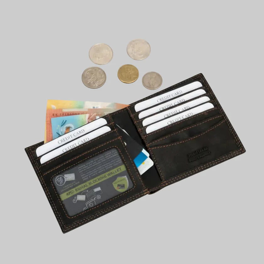 Greenwood Leather Men’s Bifold RFID Wallet