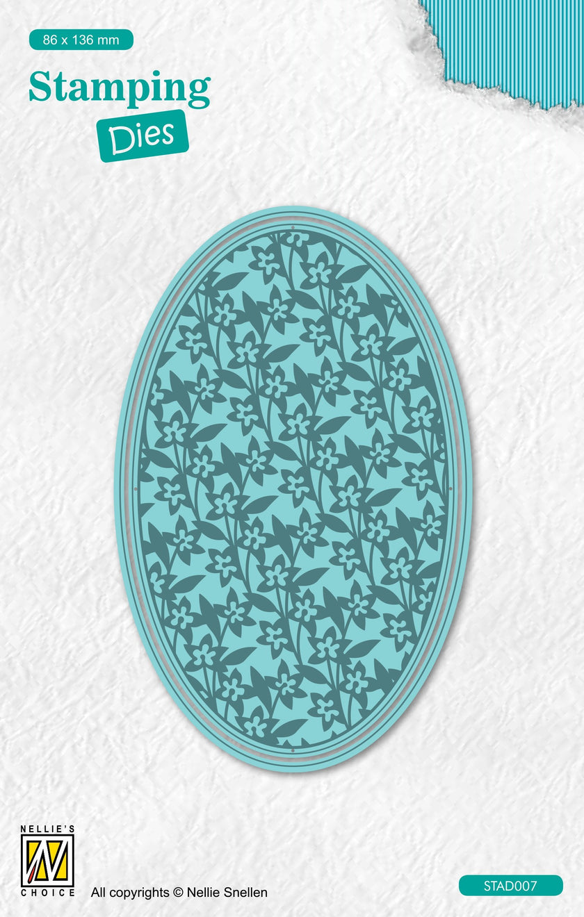 Nellie's Choice Stamping Die Oval - Flowers