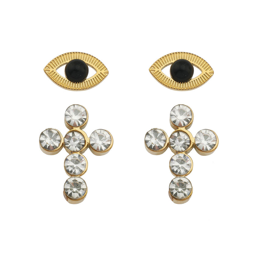 Ensemble de 2 paires de boucles d'oreilles STELLA
