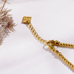SUMAN : Bracelet en pierres d'aventurine rose et perles dorées.
