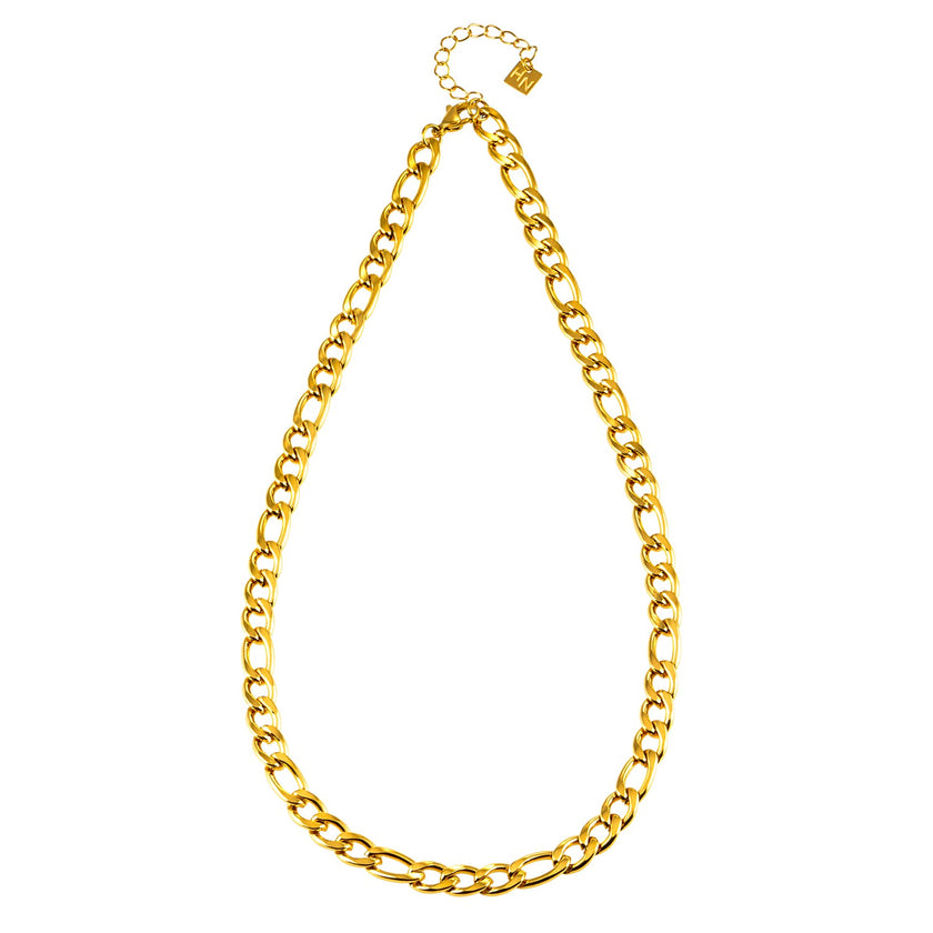 Style SUTTON : Collier ras-de-cou à maillons cubains en or.