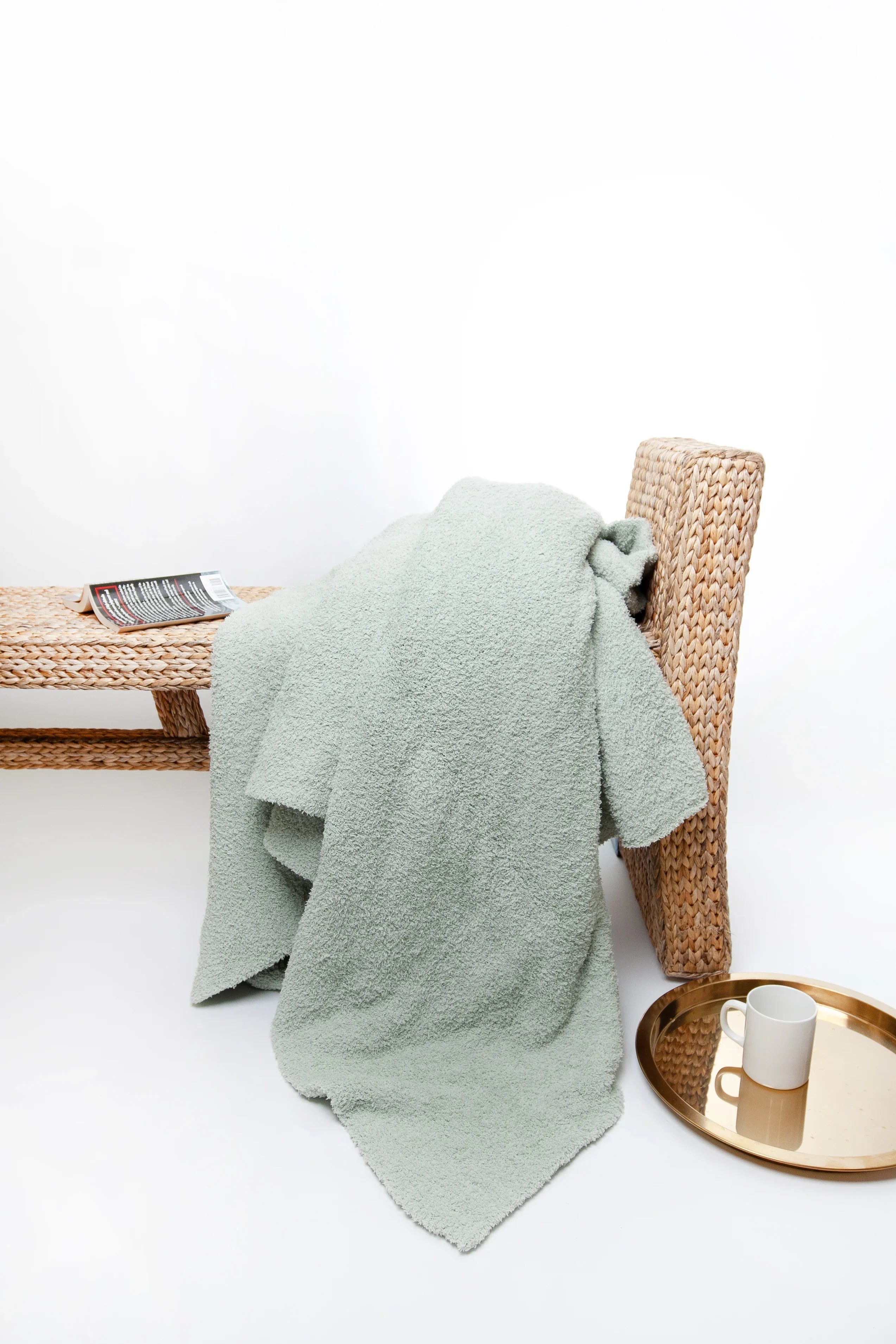 Solid Doubled Layered in Desert Sage Twin Bed Blanket