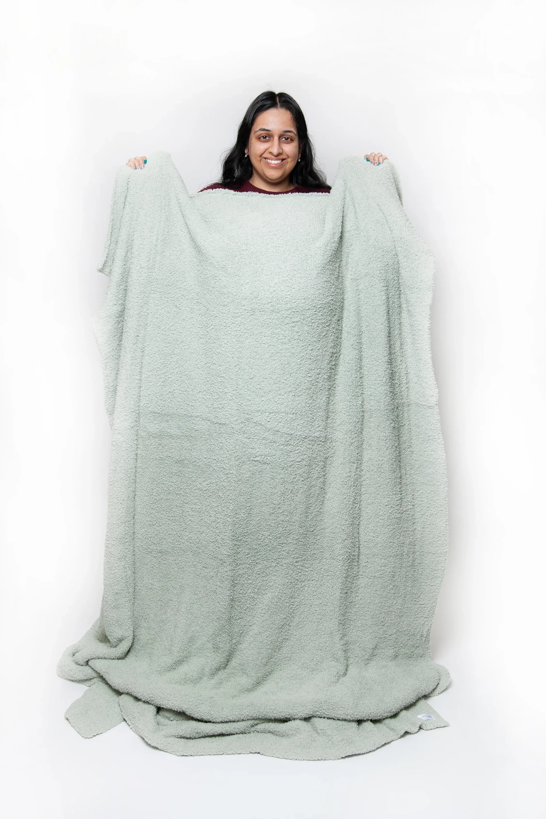 Solid Doubled Layered in Desert Sage Twin Bed Blanket