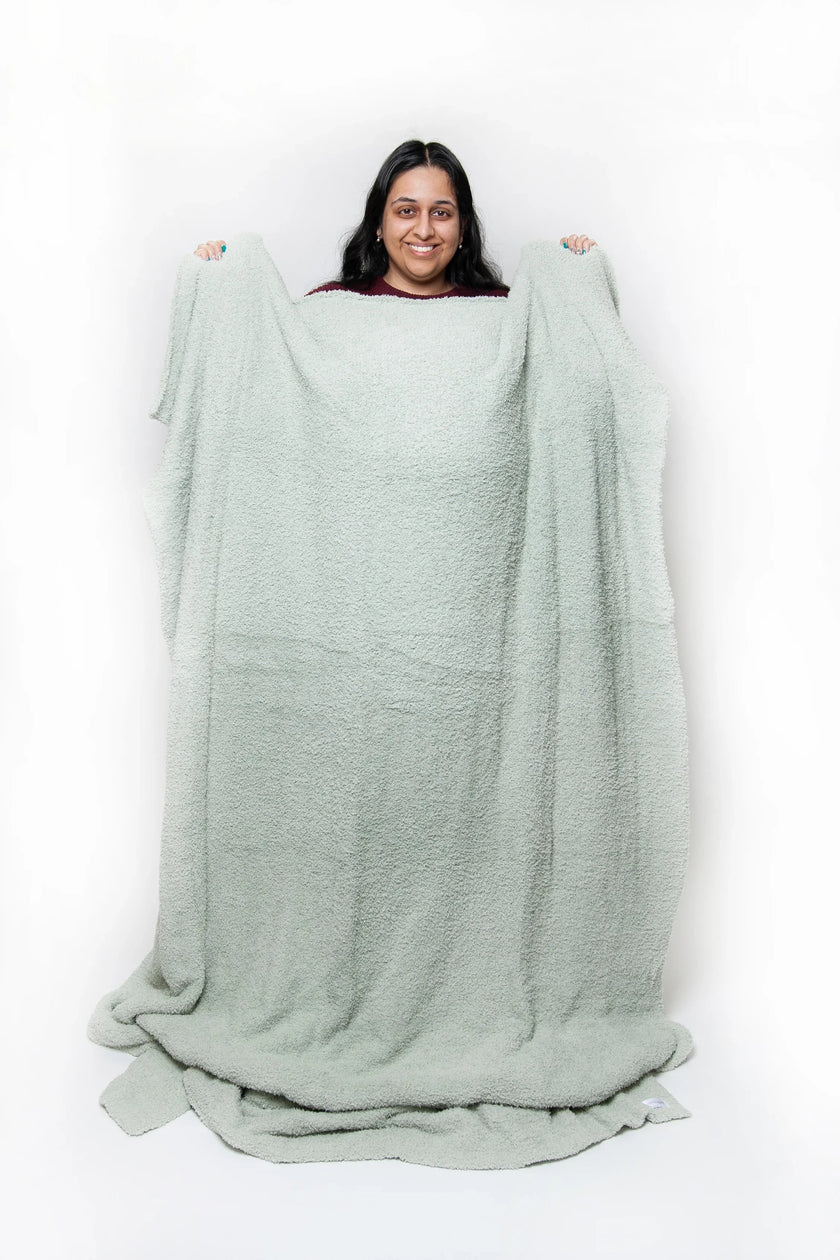 Solid Doubled Layered in Desert Sage Twin Bed Blanket