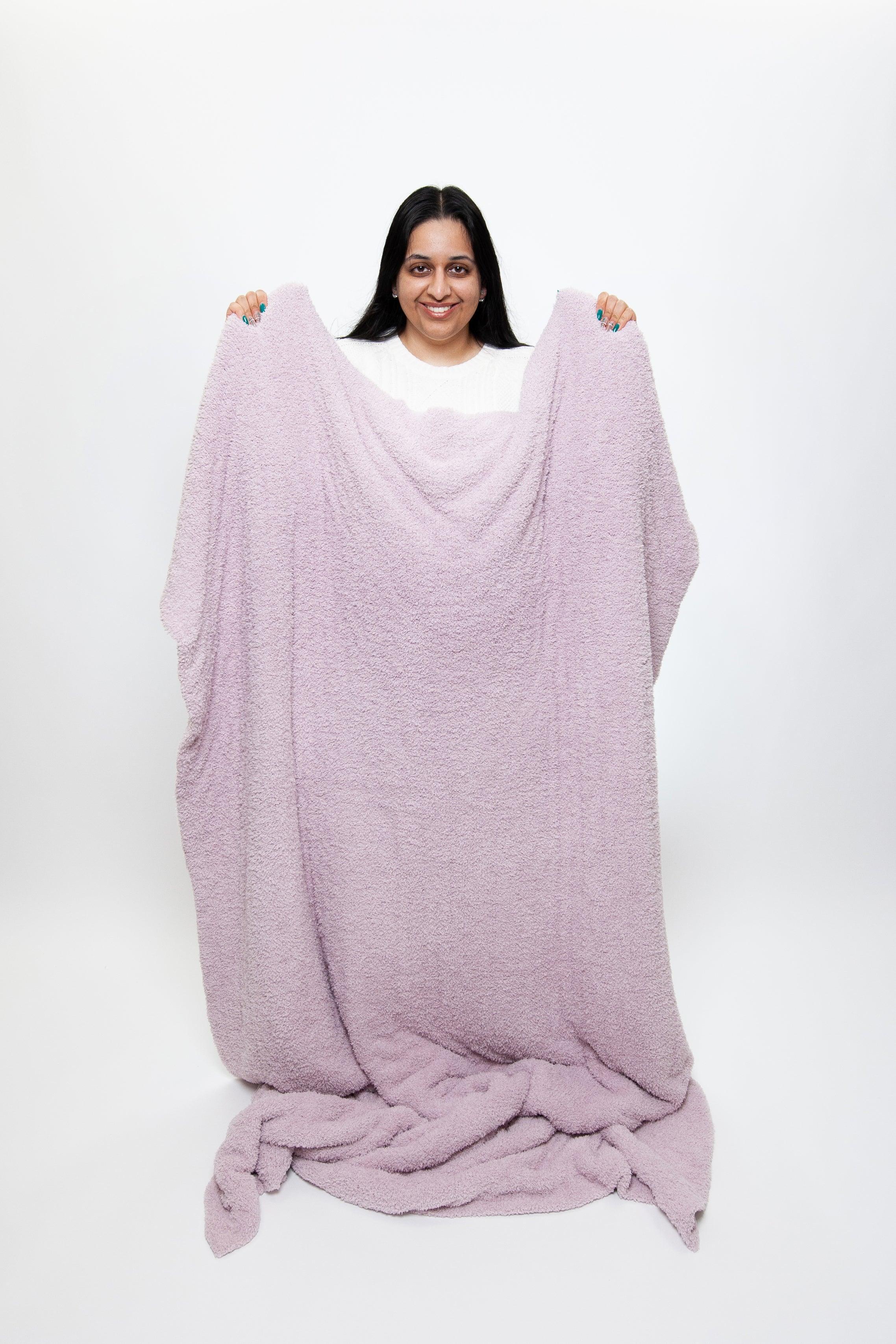 Iced Lilac Solid Double Layered Print Extended Throw