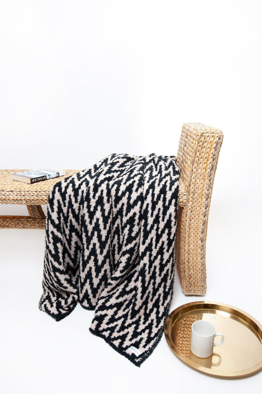Tap Shoe & Rainy Day Chevron Print Extended Throw