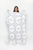 Grey & White Diamond Mosaic Print Extended Throw