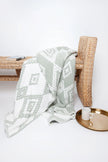 Desert Sage & White Diamond Mosaic Print Extended Throw