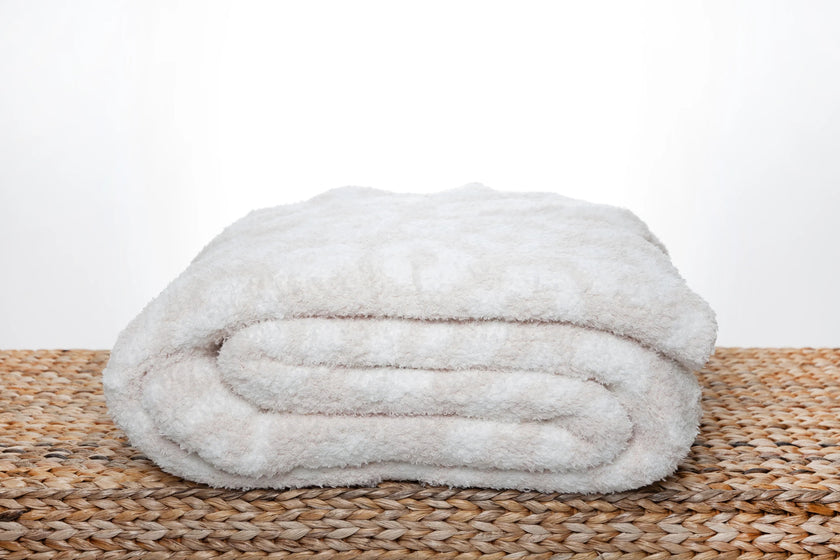 Blushing Beige & Off White Leopard 2.0 Print Extended Throw