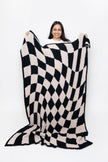 Tap Shoe & Rainy Day Wavy Checker Print Extended Throw