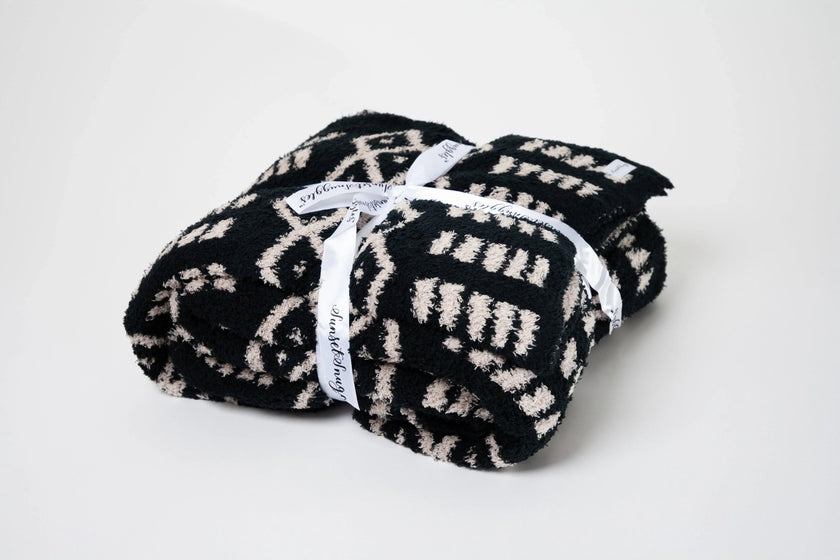 Tap Shoe & Rainy Day Diamond Point Print Extended Throw