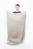 Foggy Dew Cable Knit Extended Throw