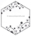 Creative Expressions: Dainty Daisies Large Stitched Hexagon Frame Pre Cut Stamp