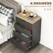Taylor Chest of Drawers for Bedroom with Solid Wood Legs-Black