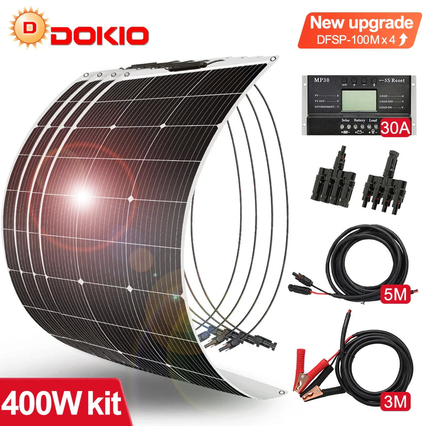 DOKIO Flexible Solar Panel  18V 100W - 400W