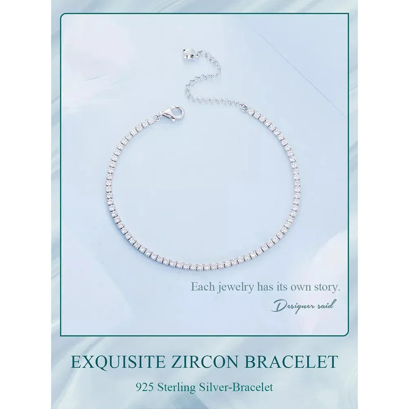 925 Sterling Silver CZ Tennis Bracelet