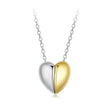 Gold Plated Heart Pendant Necklace For Women - 925 Sterling Silver Couple Heart Jewelry