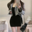 Elegant White/ Black Slimming Sheath Mini Dress – Sexy Sleeveless Summer Bodycon