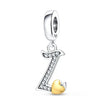 925 Sterling Silver Initial Charm with CZ Sparkle