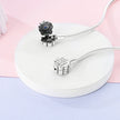 Sterling Silver Blue Flower Clasp Bracelet with Dream Engraving